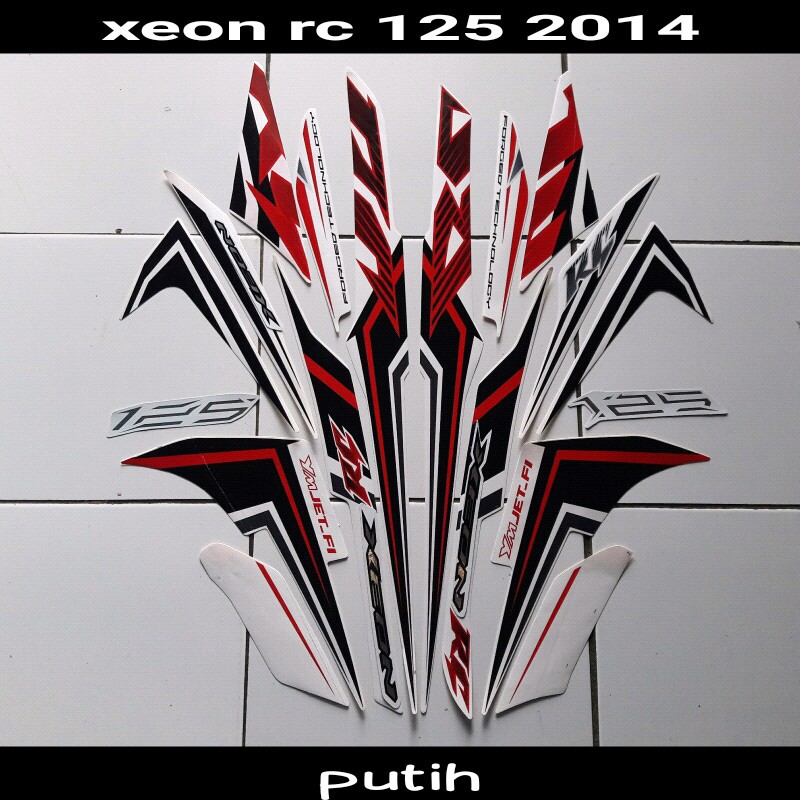 stiker motor xeon Rc 125 2014 putih