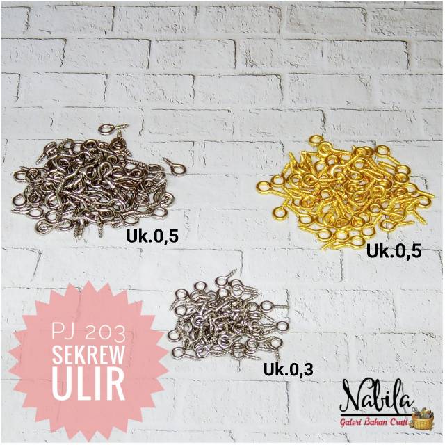 (72pcs) Paku ulir(sekrew ulir) gantungan ornamen bahan craft kerajinan tangan