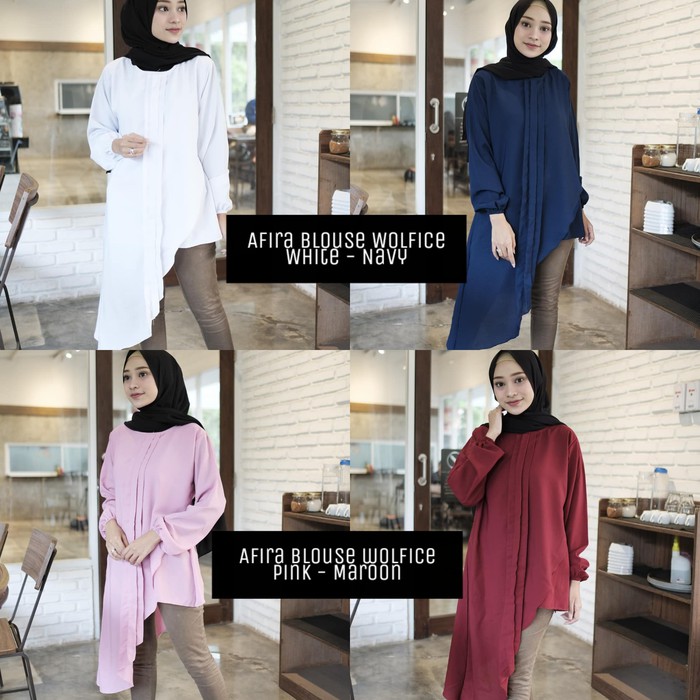 TRENDY  Pakaian atasan ibu wanita blouse set Baju kancing depan atasan busui pakaian wanita murah: