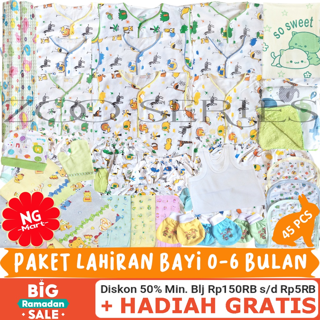45PCS PAKET LAHIRAN PERLENGKAPAN BAYI BARU LAHIR LENGKAP NEWBORN SNI KADO HAMPERS-6