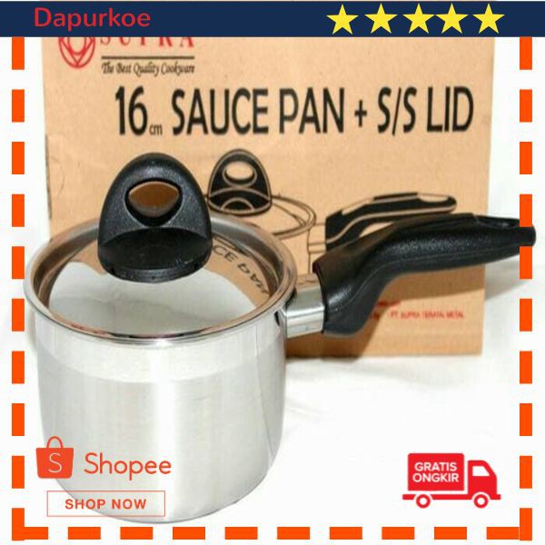 Murah SUPRA SAUCE PAN (PANCI MIE) 16CM STAINLESS STEEL Elegan