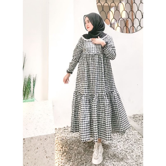 megumi midi dres ruffle biroloutfit/bisa busui
