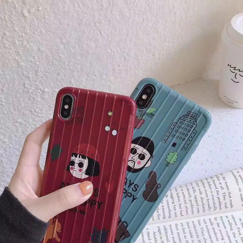 Happy Girl Boy Case untuk Oppo A5 A9 A31 A12 A3s A5s A7 A1k Realme 5 s 5i C2 Vivo Y91 Y93 Y95 Y12 Y15 Y17