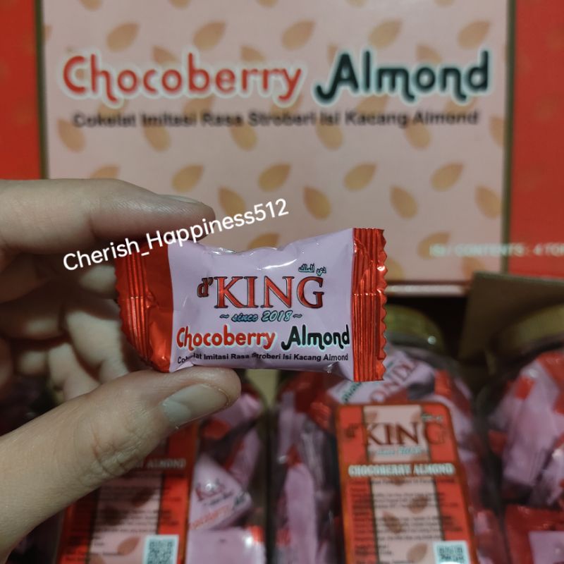 1 Kotak (4 Toples Kecil) D'King Bonibol Cokelat Almond &amp; Chocoberry Almond