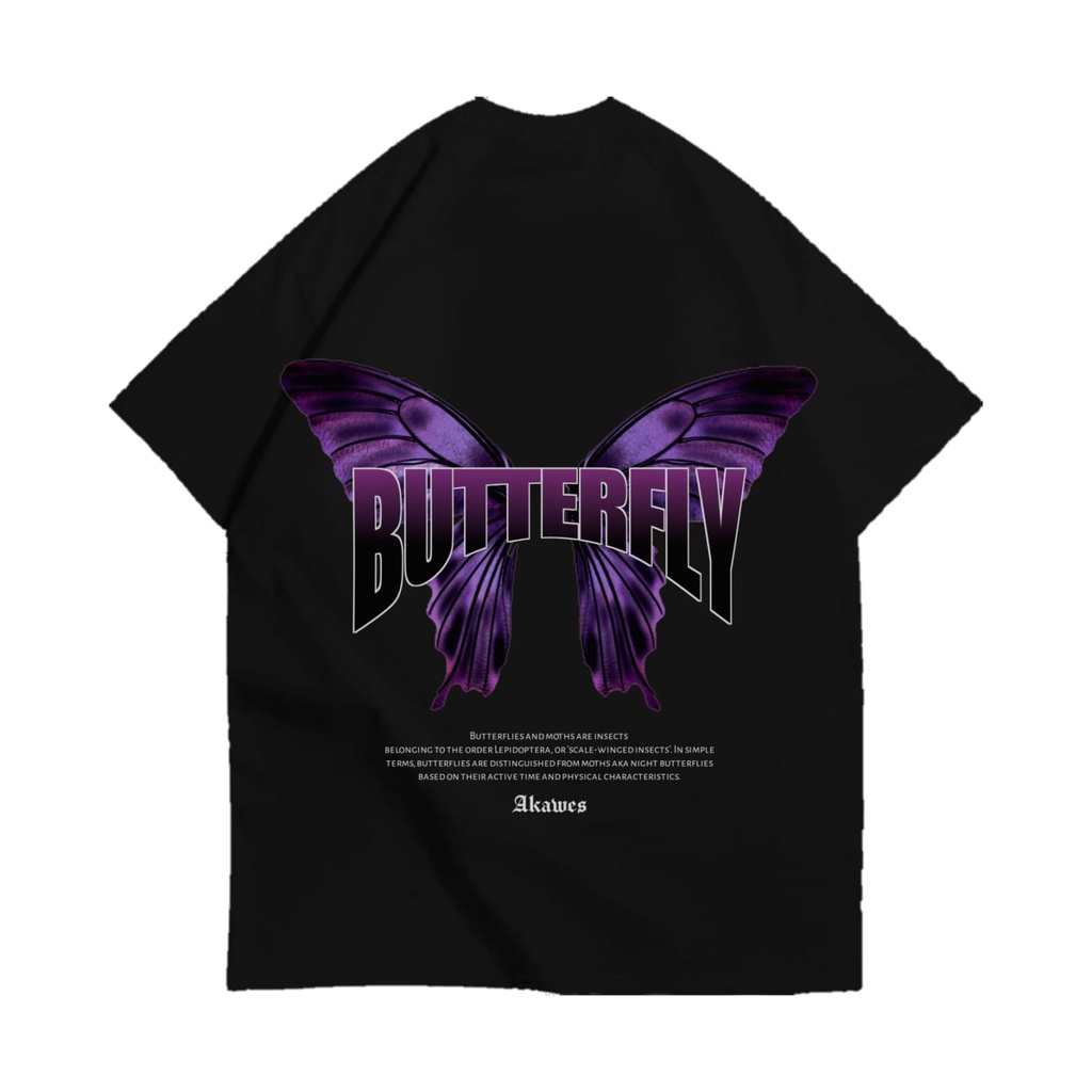 Kaos Oversize / Kaos Distro / Purple Butterfly