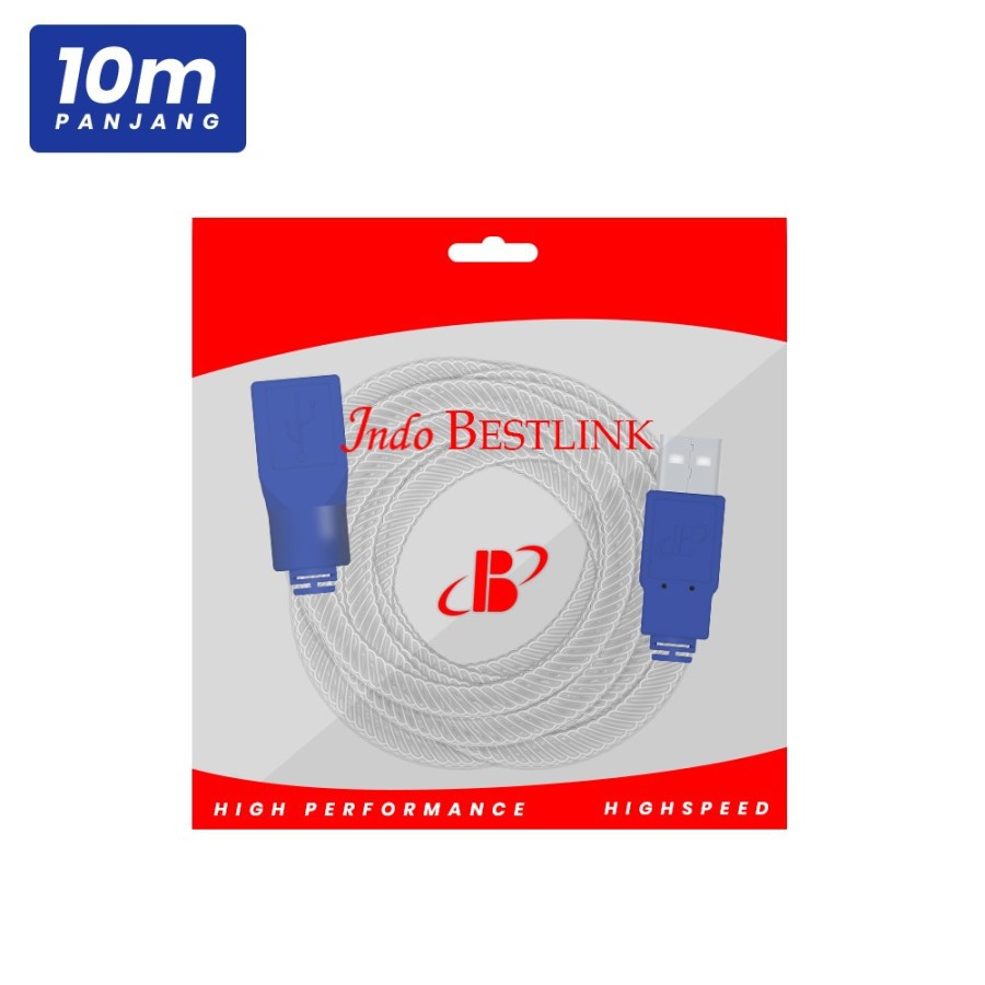 Cable usb-A 2.0 extension Bestlink 10m m-f 480Mbps - Kabel usb2.0 male-female 10 meter indobestlink