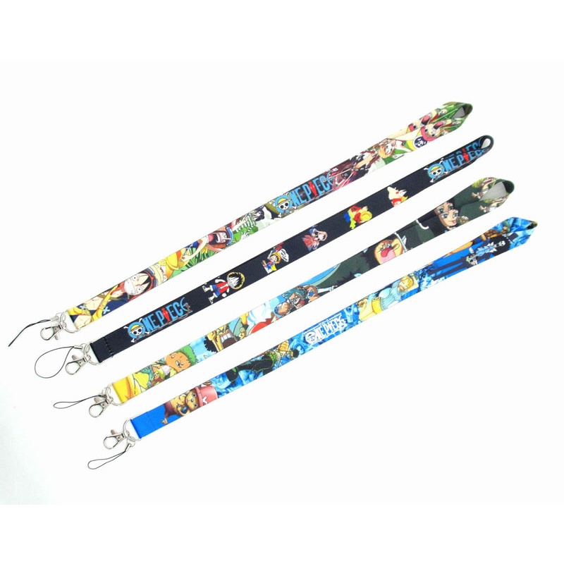 One Piece Tali Lanyard Leher Holder Kartu Id / Handphone Anti Jatuh Untuk Pelajar