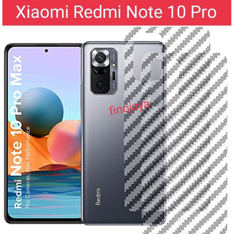 Skin Graskin Carbon Xiaomi Redmi Note 10 Pro Anti jamur belakang transparan