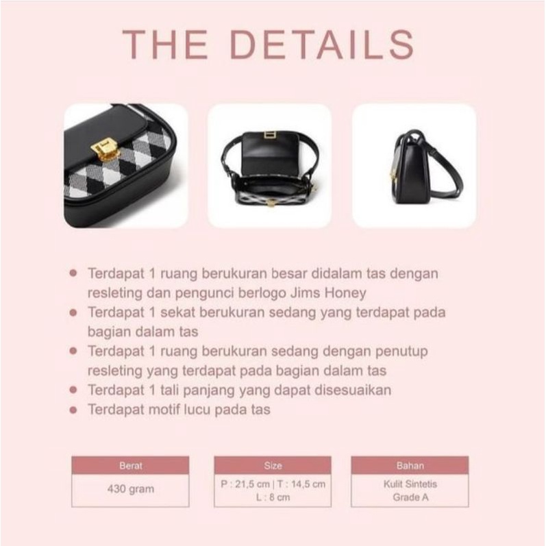 TAS WANITA UNIK KLASIK VINTAGE JIMS HONEY JH LIVIA BAG KADO ULTAH ANNIVERSARY PACAR ISTRI CEWEK PEREMPUAN UNIK ELEGANT CANTIK MURAH FEMINIM TAS KANVAS MURAH DISKON PROMO TAS SELEMPANG SLING BAG CEWEK