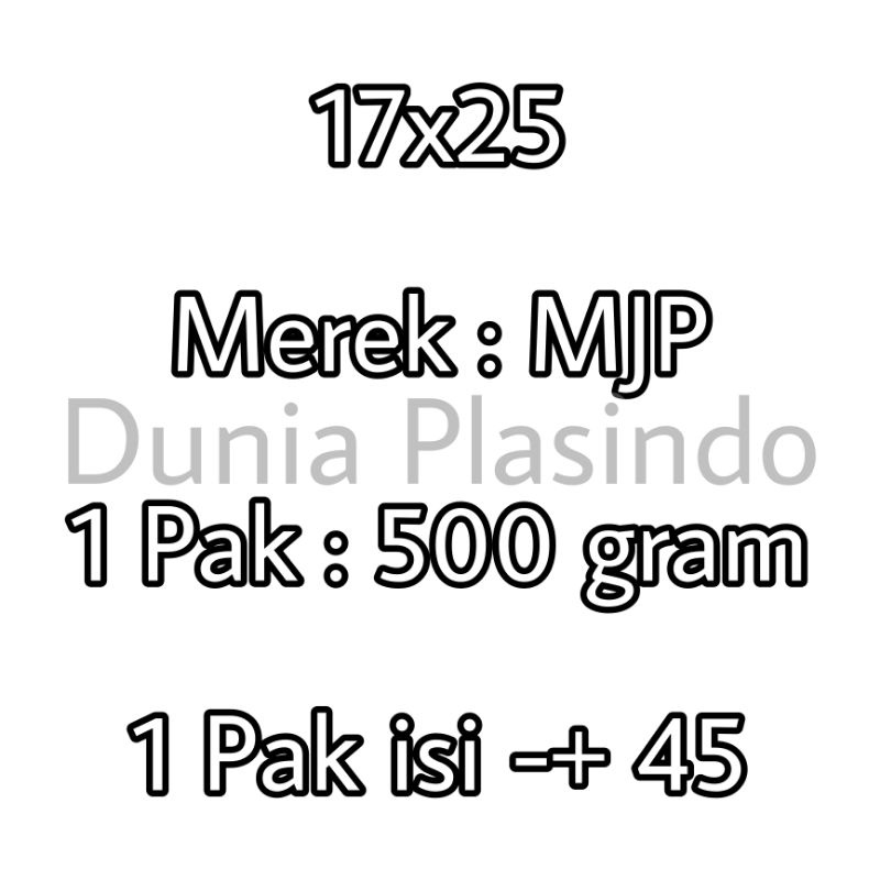 Plastik PP Bening MJP Tebal 0.12 Uk. 17x25 17x30 kaku untuk packing kemasan snack kerupuk