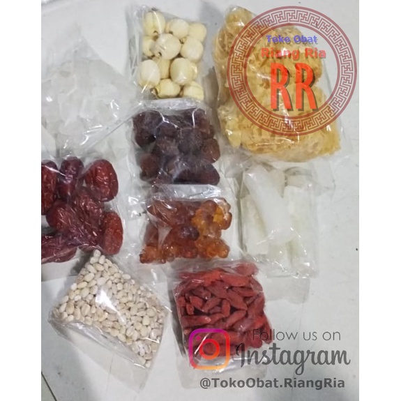 

PEACH GUM Dessert PAKET Herbal Tao Jiao Isi 9 macam - 180gr (BERKUALITAS)