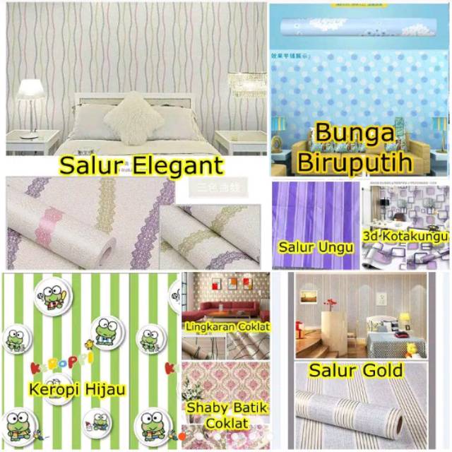 Wallpaper dinding roll motif