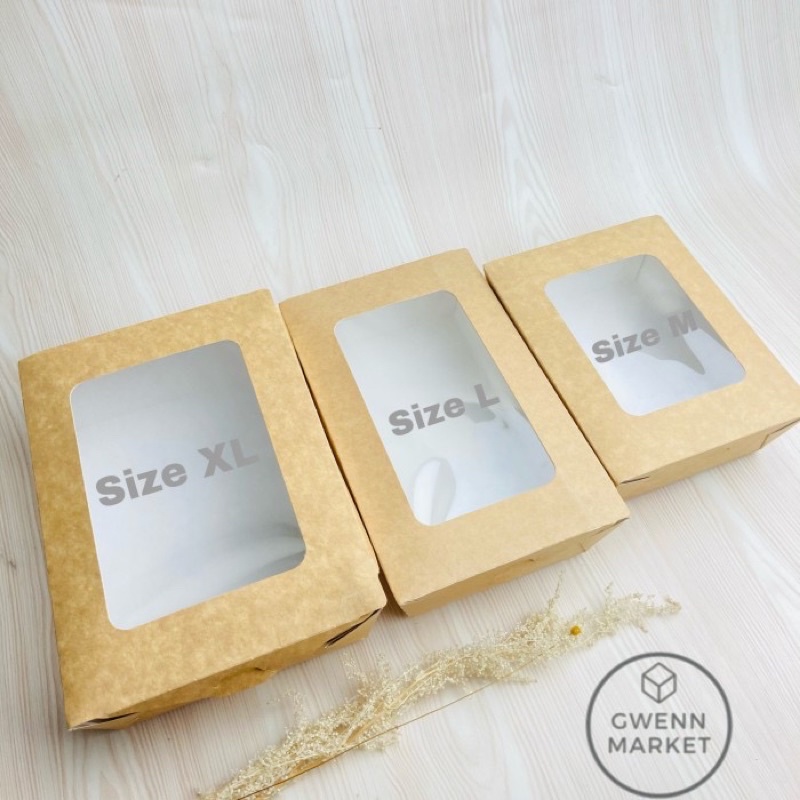 Lunch box mika per 5pcs Paper box FOOD GRADE Kraft box takeaway premium laminating