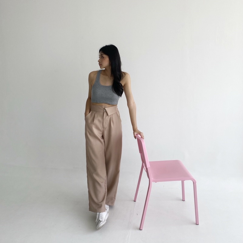 MONO PANTS - POSHA Celana Panjang Highwaist Trousers Korean Basic Long Highwaisted Pants