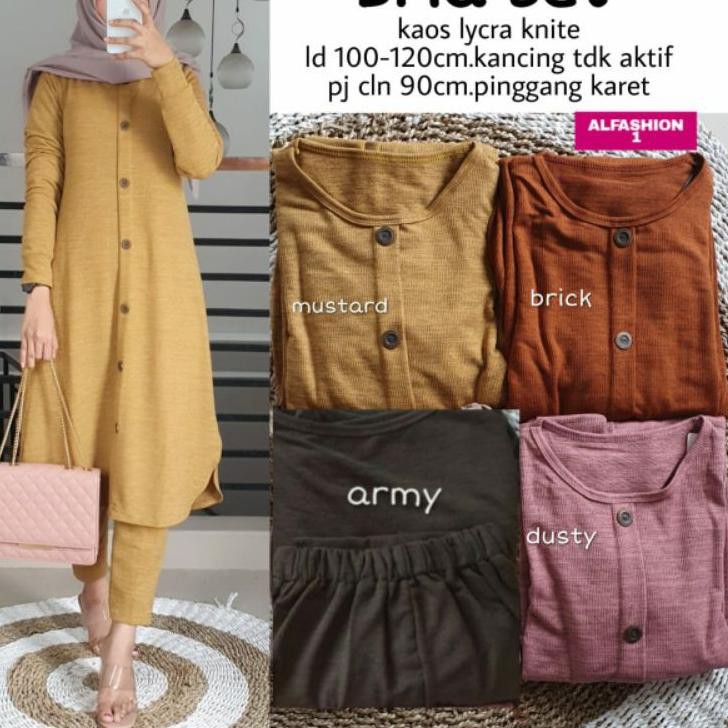 LANGSUNG KIRIM.. Setelan Celana Wanita Bria Set by Alfashion Ori Solo Fashion