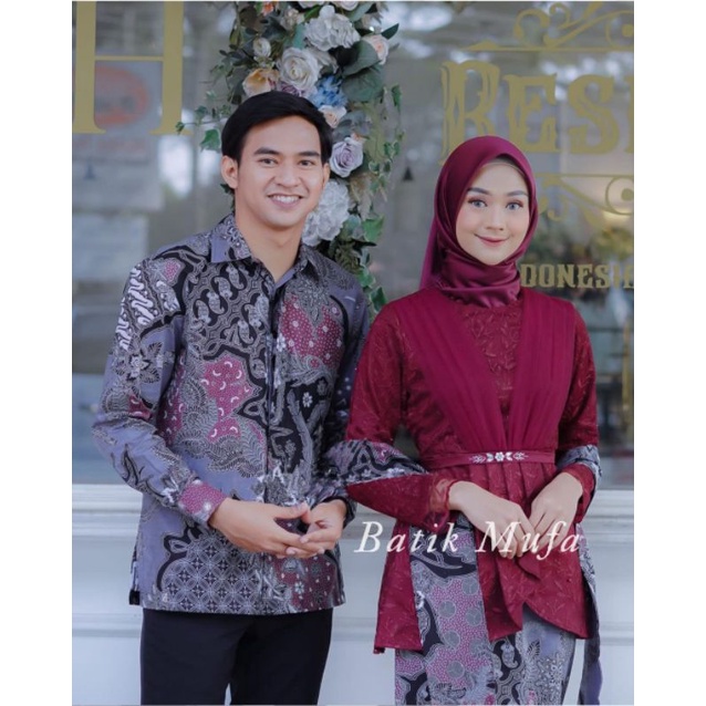 SET COUPLE AVEENA MAROON KEBAYA WISUDA KEBAYA TUNANGAN TERBARU BAJU KEBAYA KONDANGAN KEBAYA MODERN