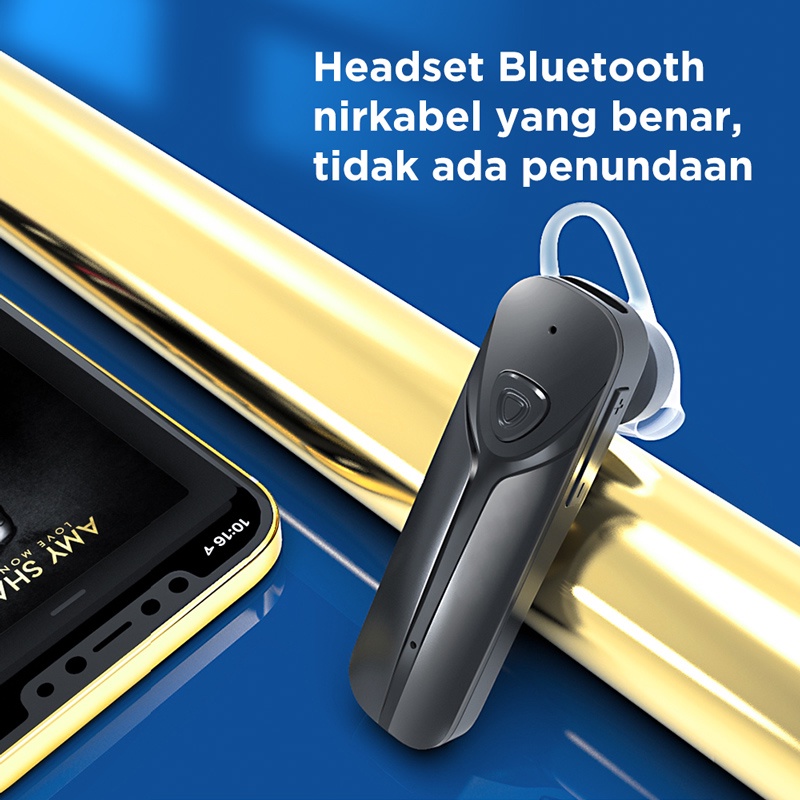 Indoholic BASIKE Headset Bluetooth 5.2 Business Sport Earphone 8D Bass Butik Headphone with Mic telinga tunggal earphone wireless gaming music Sweat Resistant