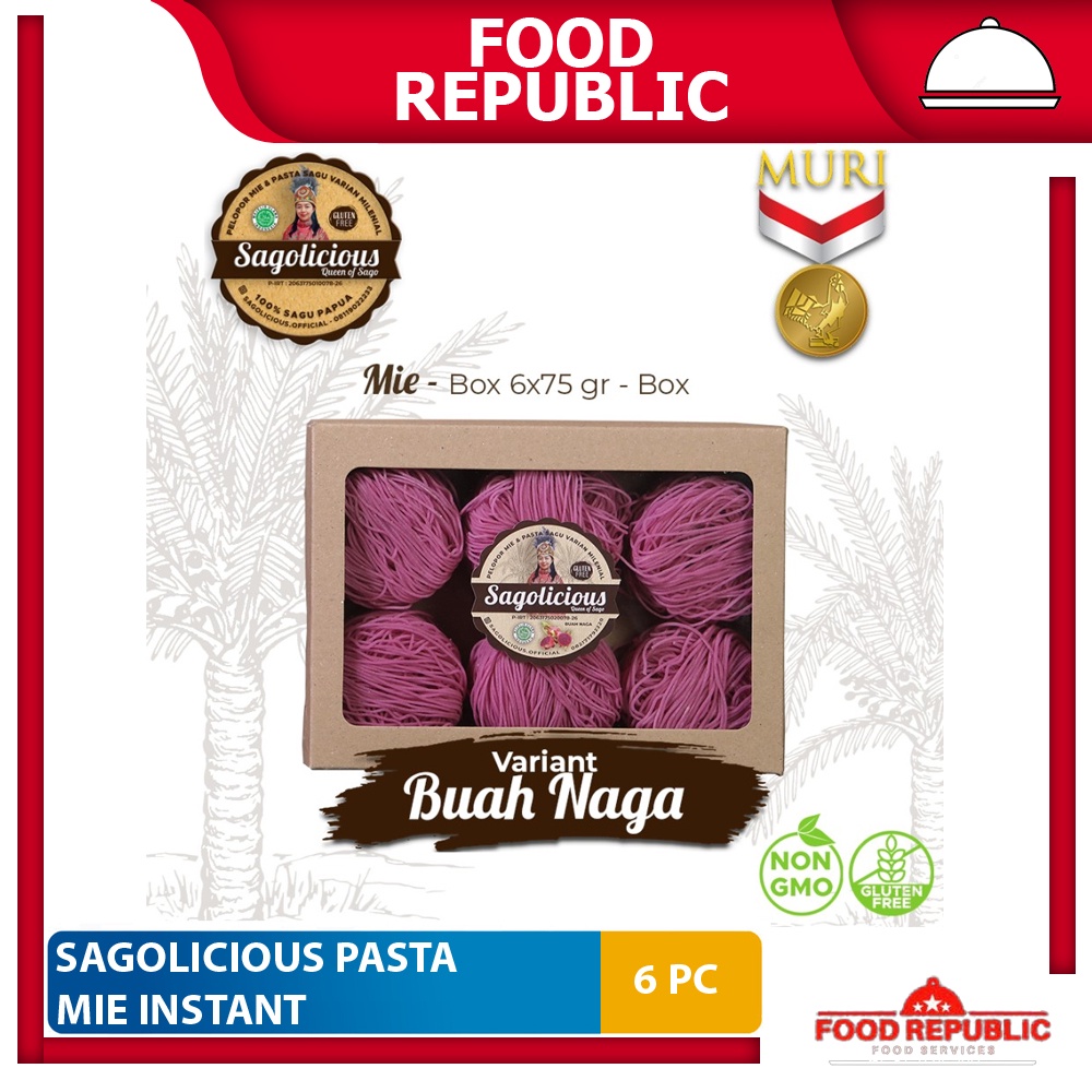 Sagolicious Mie Instan Pasta Isi 6 Sagu Sehat Gluten Free Low GI Halal