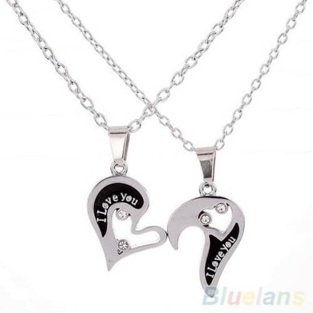 Kalung Pasangan Couple Sepasang Kalung I love You Chain Necklace Love Unisex Alloy Xuping