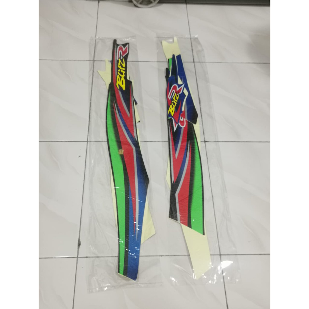 Stiker Bodi Lis Body Striping Blitz Hitam Biru