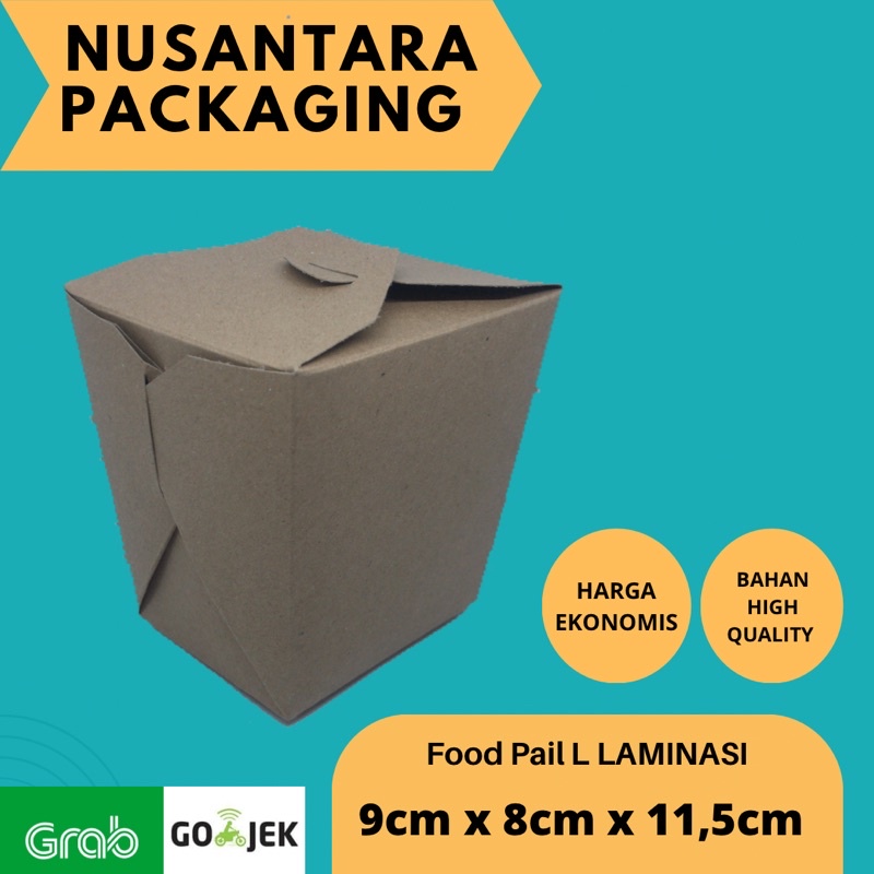 

Food Pail L - Rice box - Noodle box kraft size L FULL LAMINASI - Large