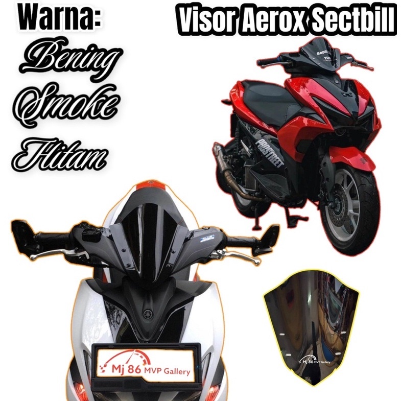 Visor Aerox Winshield Aerox Model Scetbill Kualitas Terbaik Warna Smoke Hitam Bening