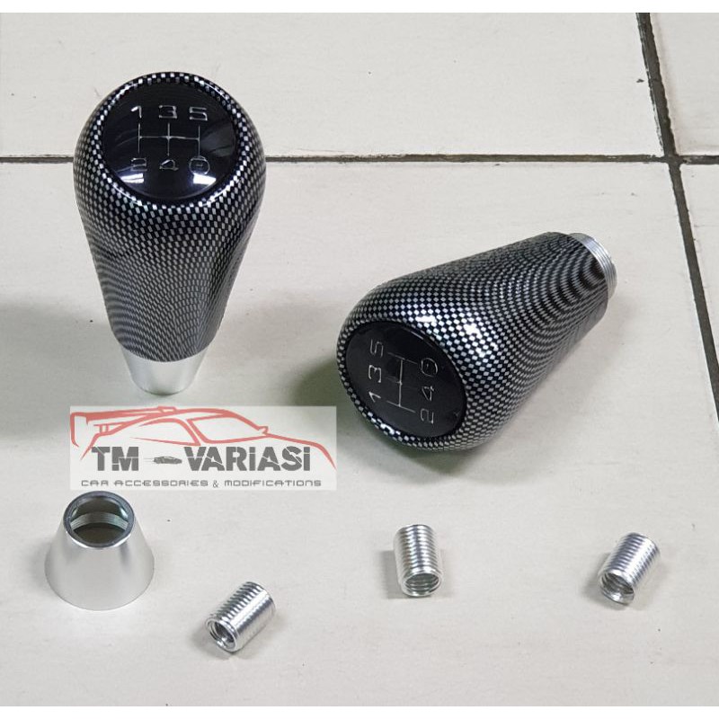 Jual Gear Shift Knob Racing Besi Tebal Motif Carbon Model Ulir Manual ...