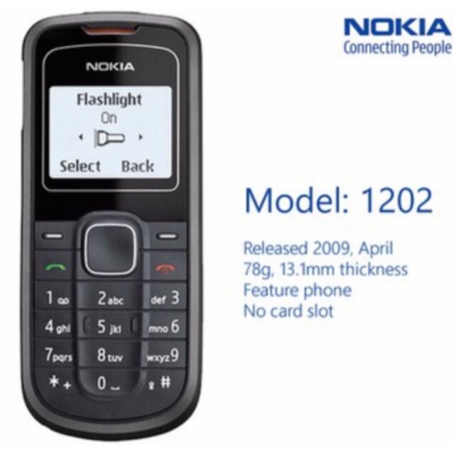 handphone Nokia model classic 1202 good quality baru tahan batrai simple