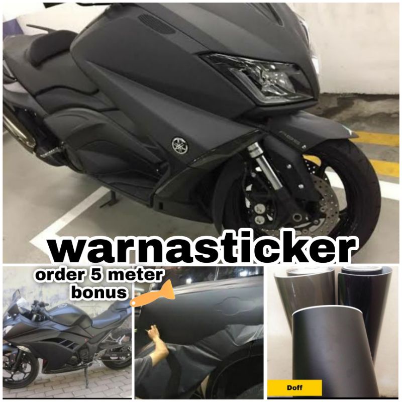 Sekotlet Motor Hitam Sticker Skotlet Motor Warna Hitam Glosy Skotlet Hitam Doff Sticker Hitam Transp