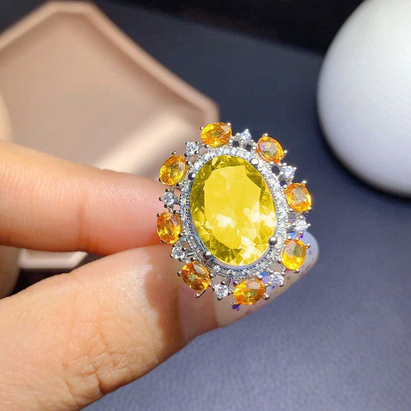 Fancyqube Cincin Cubic Zircon Bentuk Oval Gaya Eropa Dan Amerika Untuk Wanita