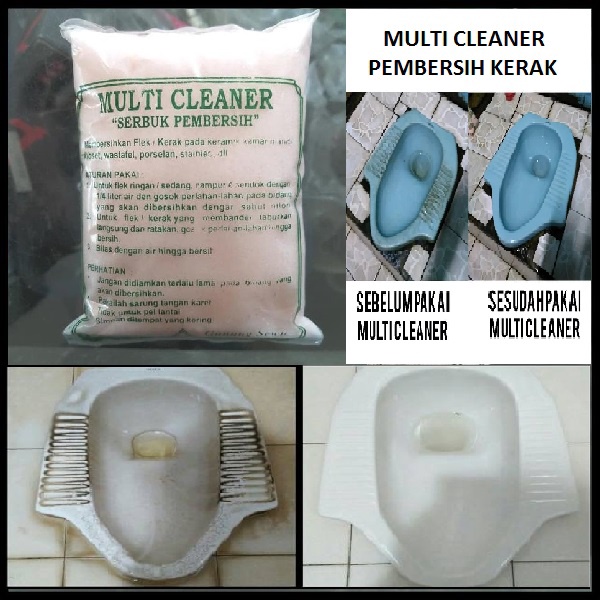 Multi Cleaner Pembersih Kerak Lantai - Bubuk Pembersih Kerak Toilet Bak Mandi Serbaguna - Perontok Kerak Membandel