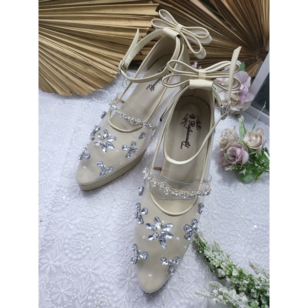 sepatu wedding laresha diamont 9cm