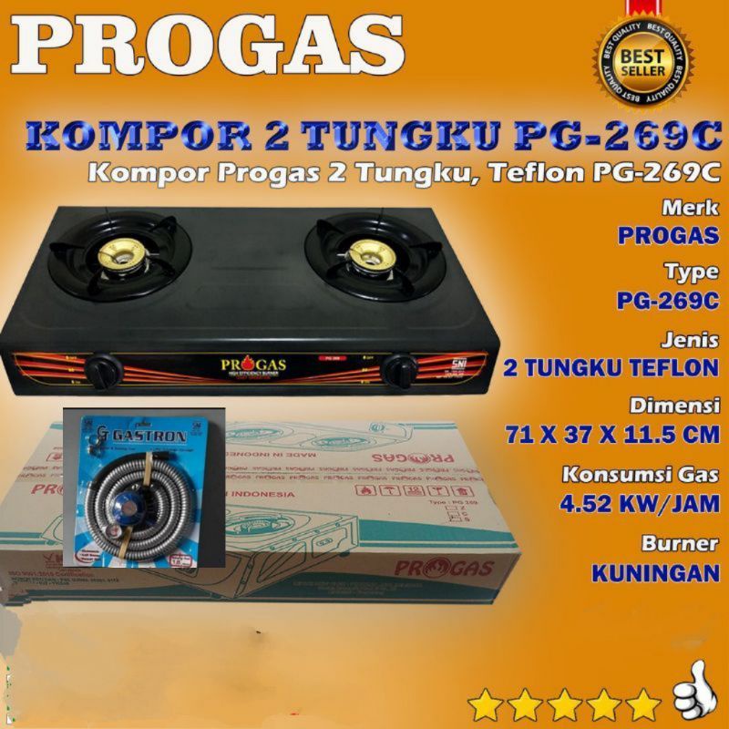 ROGAS  KOMPOR 2 TUNGKU - KOMPOR PROGAS 2 TUNGKU HITAM