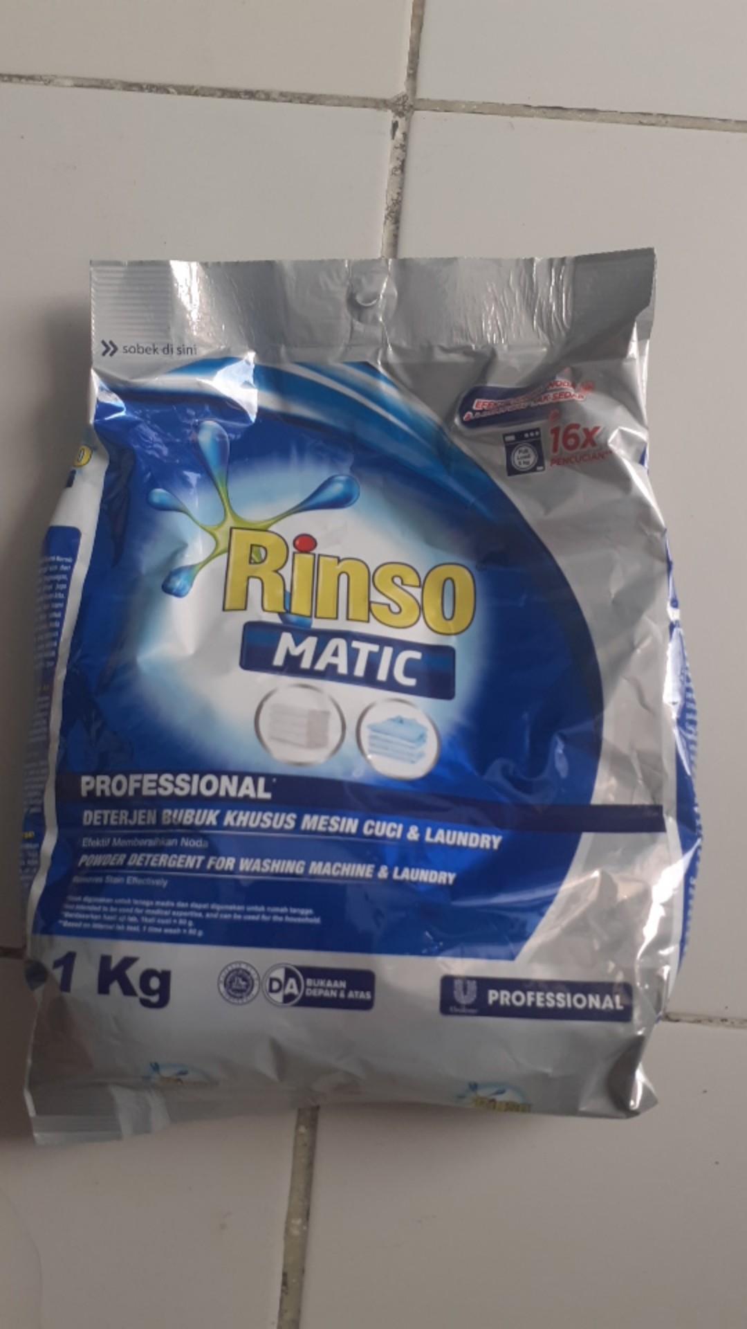 Deterjen Detergen Sabun Bubuk Rinso Matic Professional Powder Murah 1kg Mesin Cuci Pintu Atas Depan