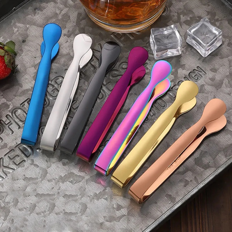 Klip Penjepit Es Batu / Roti / BBQ Portable Anti Slip Bahan Stainless Steel Untuk Aksesoris Dapur