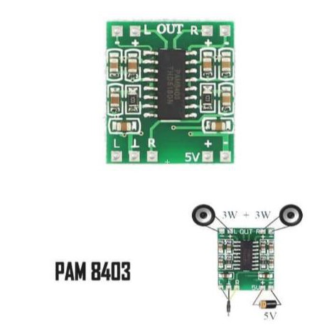 PAM8403 5V Audio Amplifier Stereo 2 Channel 3W ( 414 ) [2pcs]