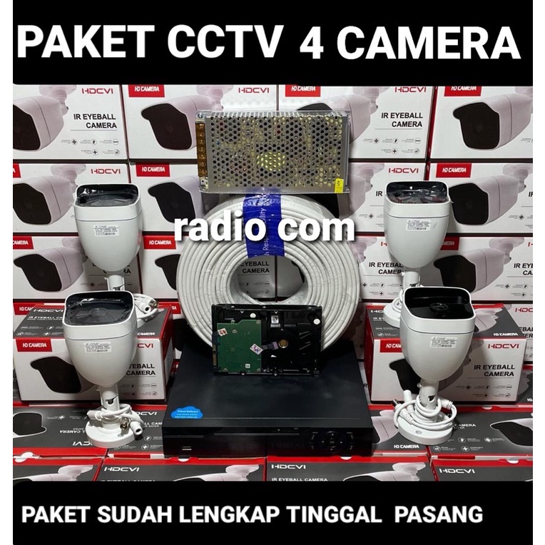 paket cctv 4 chanel 4 camera 5mp 1080p full hd ic sony(full outdoor 4)