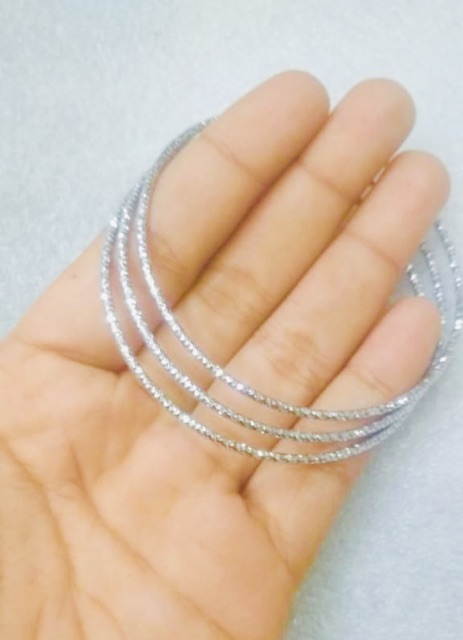 Gelang tangan wanita - gelang kroncong set 3 putih yaxiya