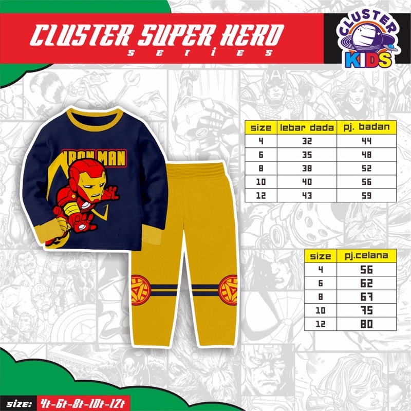 Setelan Anak Set Superhero Cluster Kids