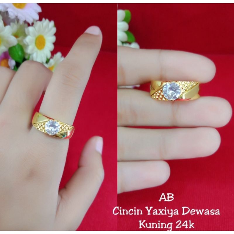 cincin mata motif lapis emas 24k