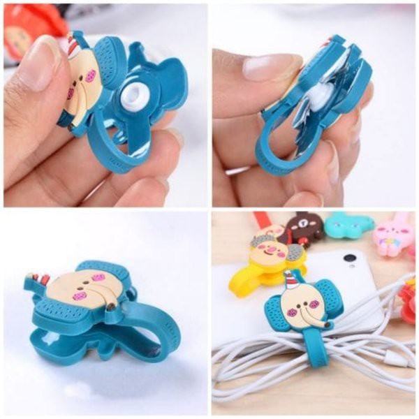 KLIP PENJEPIT PELILIT KABEL KARAKTER 3D CORD HOLDER - MOTIF ACAK