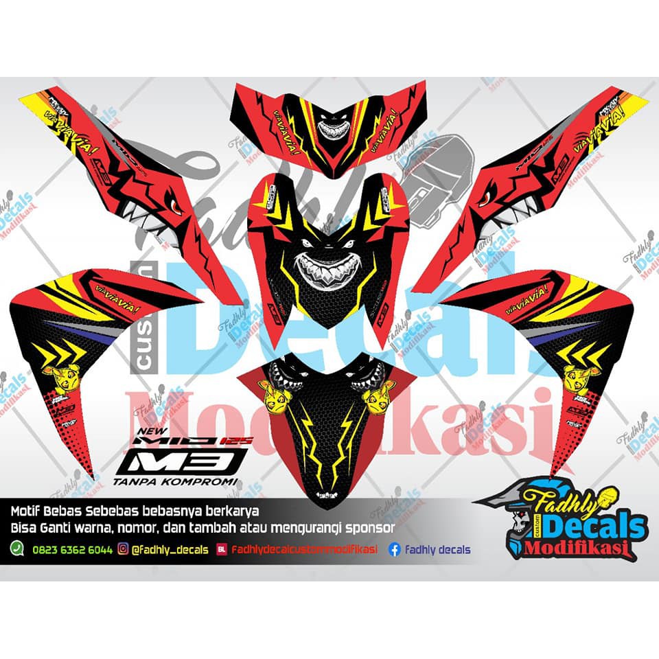 Decal Mio M3 Merah Hiu Shopee Indonesia