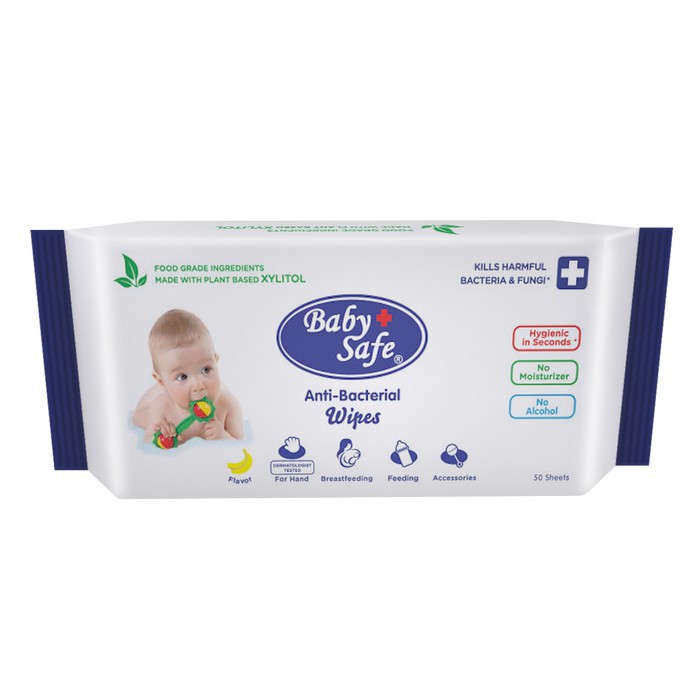 Baby Safe Anti-Bacterial Wipes 50 Sheets