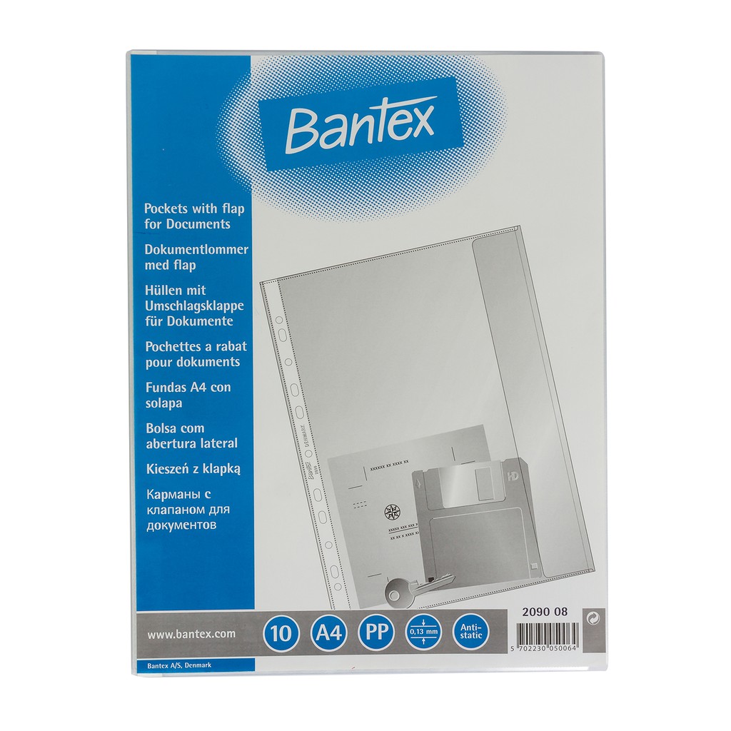 

Bantex Document Pocket With Flap 10 Sheets A4 - Ref.2090 08