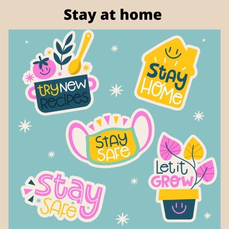 WFH sticker Sticker Work From Home Stiker Stay at Home Tumblr Murah Aesthetic