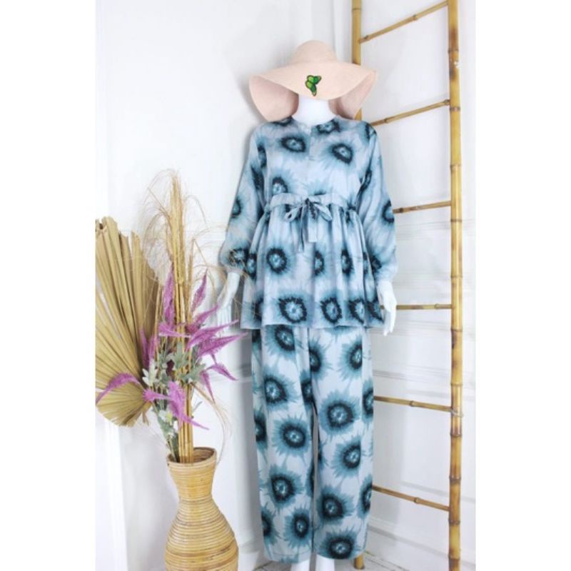 Set pajamas dewasa One set kemeja rayon set piyama wanita setcel rayon motif set rayon setelan rayon