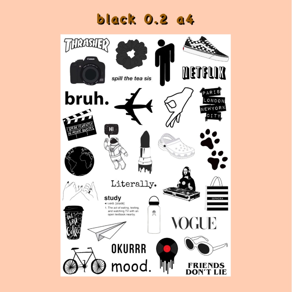 

STICKER COLOR EDITION A4 (Black, Blue, Red, Yellow, Pastel, Orange, Pink)