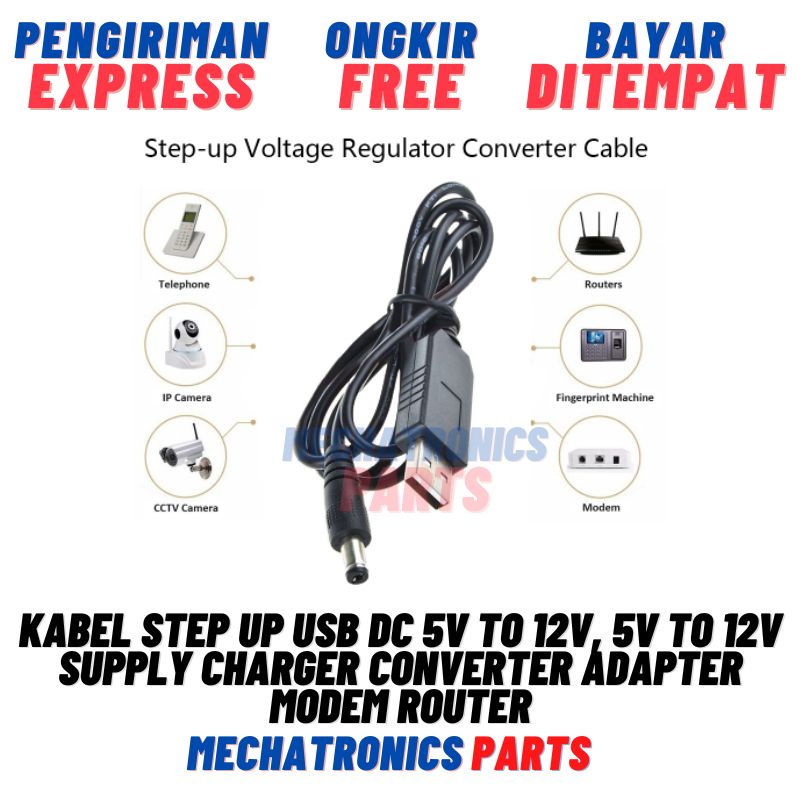 Kabel Step UP USB DC 5V to 9V, 5V to 12V Supply Charger Converter Adapter Modem Router