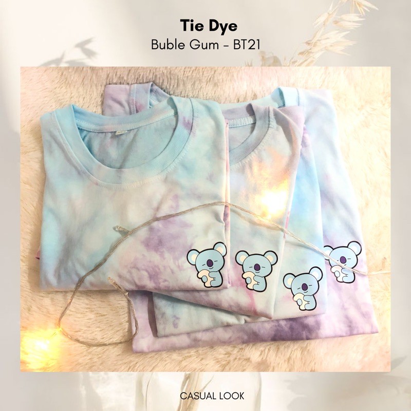 TIE DYE BT21 / TIE DYE LENGAN PENDEK / TIE DYE LENGAN PANJANG