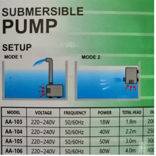 pompa air celup aquarium kolam hidroponik sakkai pro aa103 aa 103